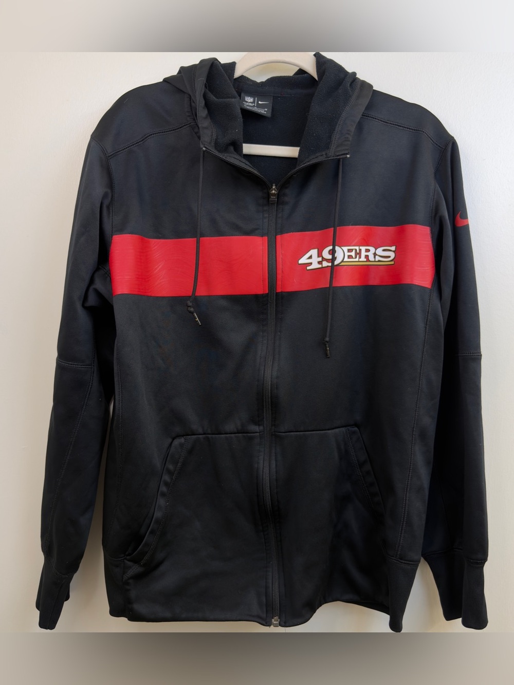 NFL Men’s Black & Red 49ers Full-Zip Hoodie Jacket Size Medium